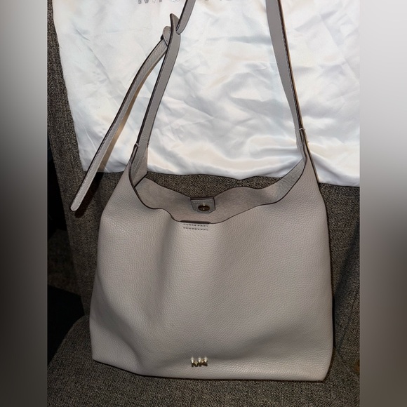 MICHAEL KORS Michael Kors Junie Medium Hobo - Pearl Grey - Picture 1 of 4